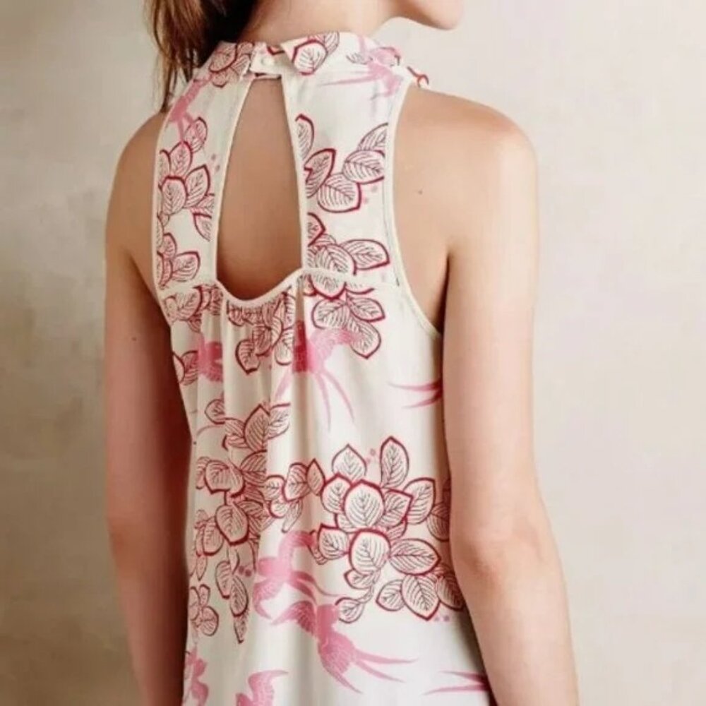 Anthropologie | Maeve Elata Bird Leaf Print Sleeveless Top, Size 14 - Picture 2 of 15